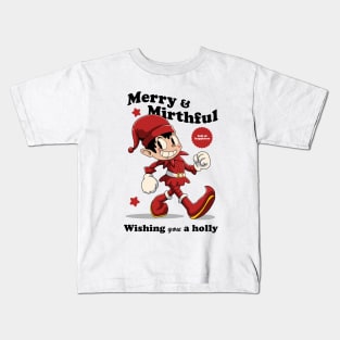 Cheerful Elf Christmas Kids T-Shirt